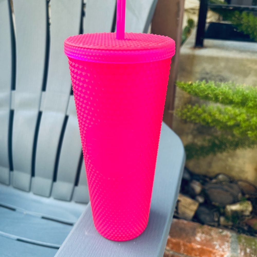 NWT STARBUCKS HOT PINK STUDDED TUMBLER.